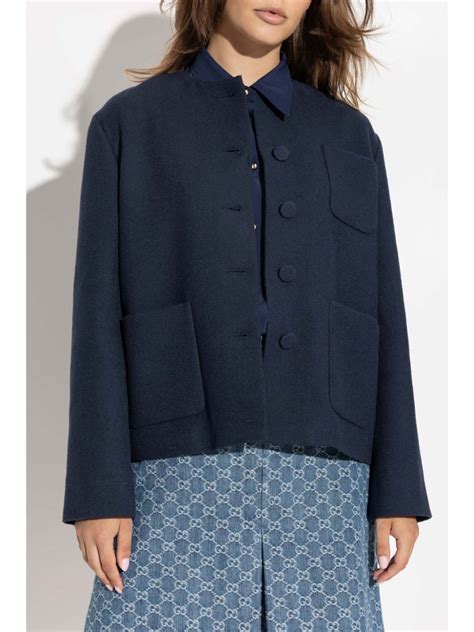 dior tweed|Jacket Blue Wool and Cotton Blend Tweed .